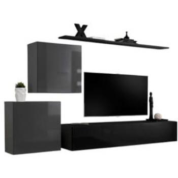 Set Salotto SWITCH V Design in Nero e Grigio Lucido – Meublorama