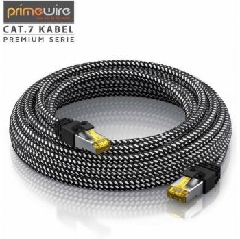 Primewire CAT 7 Netzwerkkabel – 10000 Mbit/s, 25 m, S/FTP, Baumwollmantel