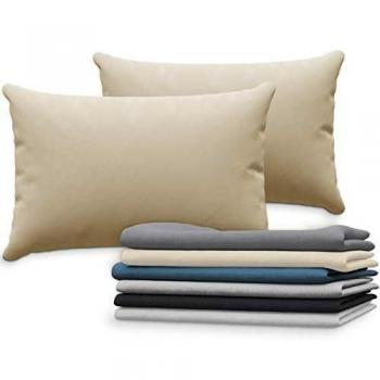 Set 2 Taies de Coussin 40×60 – Dreamzie, Beige, Coton Premium