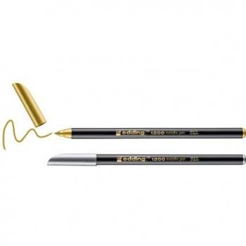 Edding E/1200 – Blister mit 2 Marker, Farbe Gold/Silber Metall