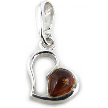 Handcrafted Lily’s Love Pendant in Silver & Amber