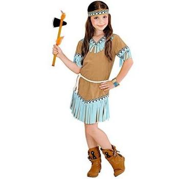 Widmann Indianerinnen Kostüm: Kleid, Gürtel, Stirnband (140) – Karnevals‑Verkleidung