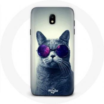 Carcasa de Samsung Galaxy S4 con Gato y Gafas Violeta