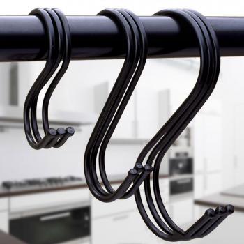 Organizadores de cocina: 10 ganchos colgantes metal negro/plata acero
