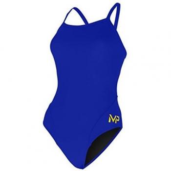 Phelps MP Maillot à Dos Moyen Femme, Bleu Marine, Taille 36
