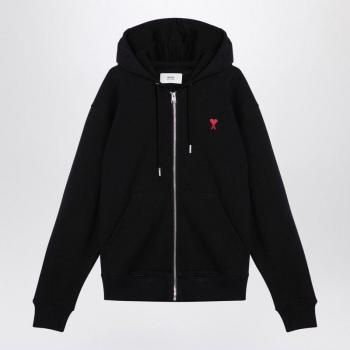 Ami Paris Men's Black Zip Hoodie
