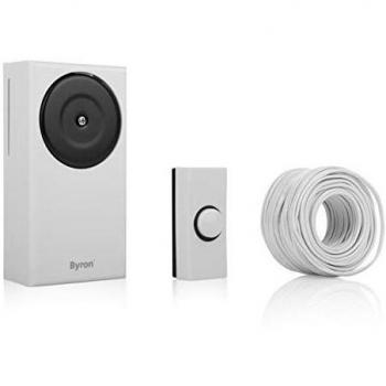 Byron Wired Door Chime System with Wall-Mounted Push Button