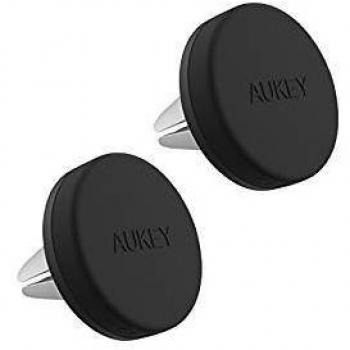 AUKEY Magnetischer Fahrzeug-Handyständer – 2‑teilige Lüftungs‑Haltefunktion – Kompatibel mit iPhone 7/6s/6/5s/5, Samsung Note 8, Galaxy S6 & mehr (Grau)