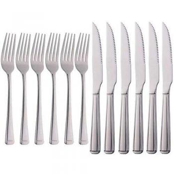 Meisha Stainless Steel Steak Knife and Fork Set