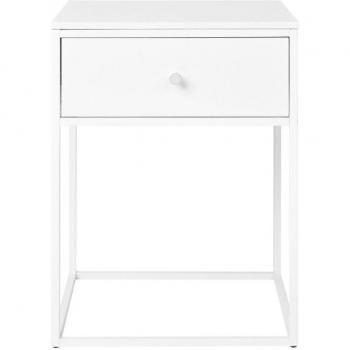 Vitt Hörnbord med Stålben och Melaminfolie