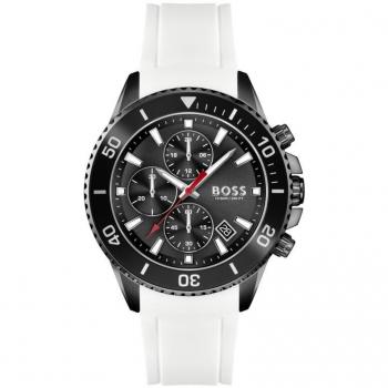 Hugo Boss Admiral Mens White Watch with Silicone Band – 1513966