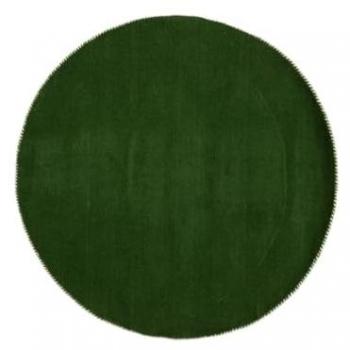 Hand‑Tied Green Wool Circular Rug