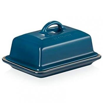 Butter Dish by Le Creuset in Stoneware, Deep Teal, with dimensions 17 x 12.5 x 9 cm
