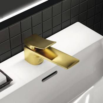 Ideal Standard Waschtischarmatur BC753A2, Brushed Gold, 132mm Ausladung