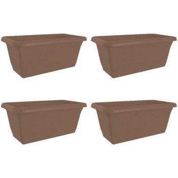 HTI-Living Pflanzgefäß mit Wasserspeicher 40 cm 4er Set Taupe