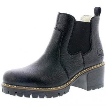 Women Woman Freizeit leger Stiefel halbstiefel Bootie gefüttert, schwarz, 38 EU / 5 UK