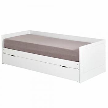 Lit gigogne 80x200 cm avec 2 matelas Molly blanc