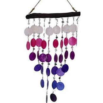 Lila‑Weiße Muschel‑Windspiel‑Mobile – Ethno‑Design