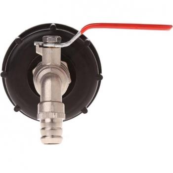 2.36 Coarse Thread IBC Tote Tank Drain Adapter with 3/4 Brass Hose Valve