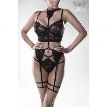 Grey Velvet Gothic Underwear Cami Set