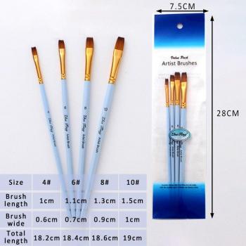 4Pcs/Set Matte Blue Multi-Function Artist Brushes