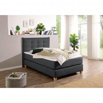 Elegantes Boxspringbett HOME AFFAIRE, grau, inklusive Topper
