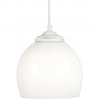 Suspension SEGNORINA à verre blanc, 70 cm de hauteur, diamètre 14,5 cm