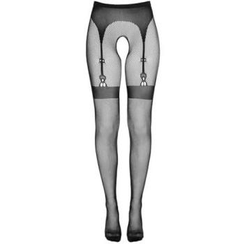 Cottelli Collection Ouvert Strumpfhose Ouvert Netz Strumpfhose im Straps-Look (1 St) transparent