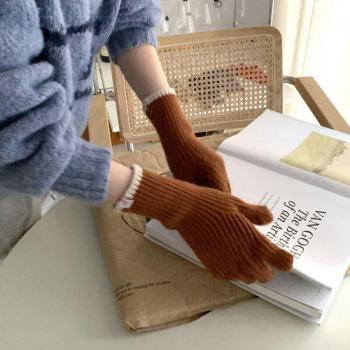 Gants mi‑doigt laine artificielle anti‑glace