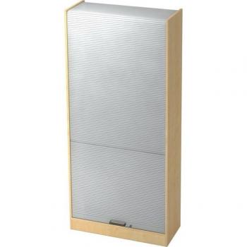 Office Pro Armadio Signa R90 SG Acero Argento – Serranda 5OH, Maniglia in Plastica