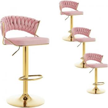 Stool Cucina Spin 4x – Woltu Rosso