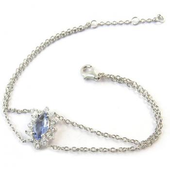 White Blue Tanzanite Victorina Silver Bracelet (Lily's Treasures)