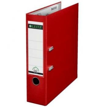 Leitz FSC Lever Arch File Plastic 80mm Spine Foolscap Red Ref 11101025
