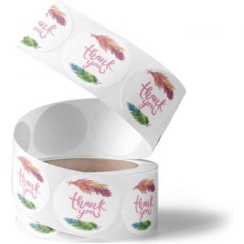 500 Pcs Round Thank You Seal Labels for Small Shops