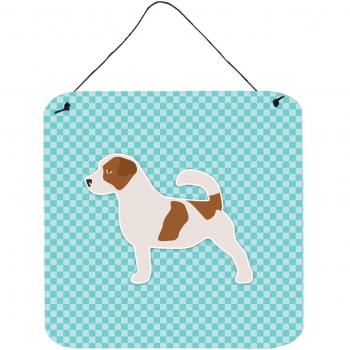 Jack Russell Terrier Blue Checkerboard 6x6 Hanging Print – CT
