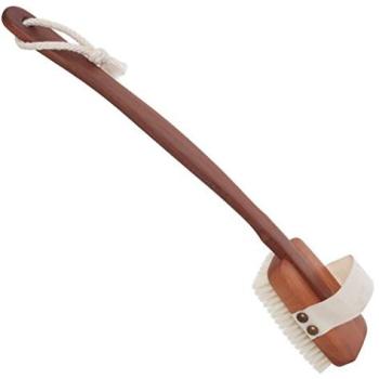Brosse de bain en bois de poirier avec soie de porc