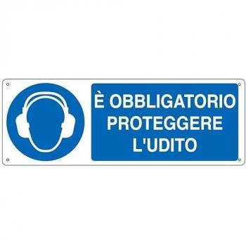 Cartello di sicurezza “Proteggi l’udito” 35x12,5 cm