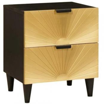 Table de chevet design Noir et Or 40 x 33.5 x 46 cm