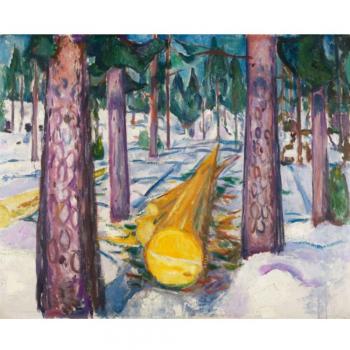 Opere in Tela Niik Il Tronco Giallo Edvard Munch 90x74cm