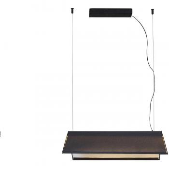 Lámpara colgante negra Ludovico, 60 cm, 15W