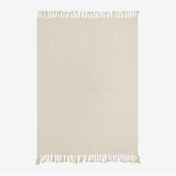 Plaid carré gazeux en coton 170 x 130 cm – Nuance beige crème
