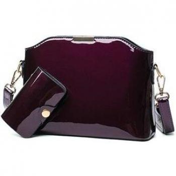 Chic Sequin Trio: Women's Patent Leather Bags