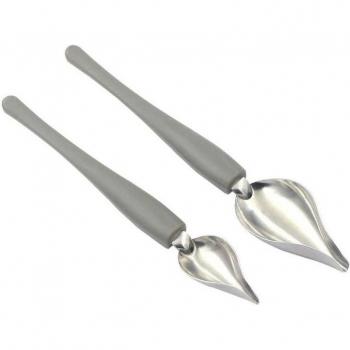 2Pcs Stainless Steel Dessert Decoration Spoons
