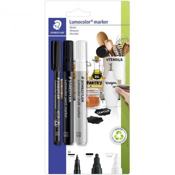 Pinceau à encre fixe noir-blanc – Lot de 3