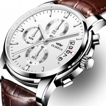 Montre de Luxe Olmeca pour Homme Bracelet Étanche Quartz Chronographe Acier Inoxydable