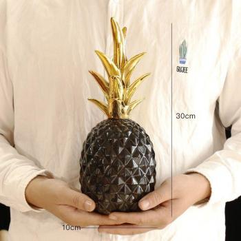 Golden Ceramic Pineapple Decoration