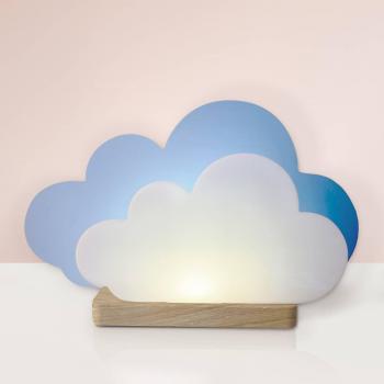 Elobra Wölkchen Dimmable LED Table Lamp, Blue, Wood, 3000K