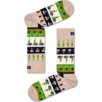 Happy Socks Veggie Stripe Crew Calcetines para Hombre con Dibujos Multicolor