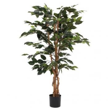Ficus décoratif Mica – plante artificielle haute 110 cm, diamètre 65 cm, couleur verte