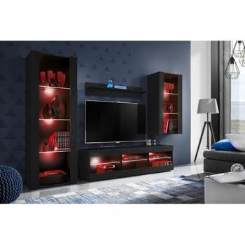 Set de meuble TV Tivoli Medio en finition noire mat